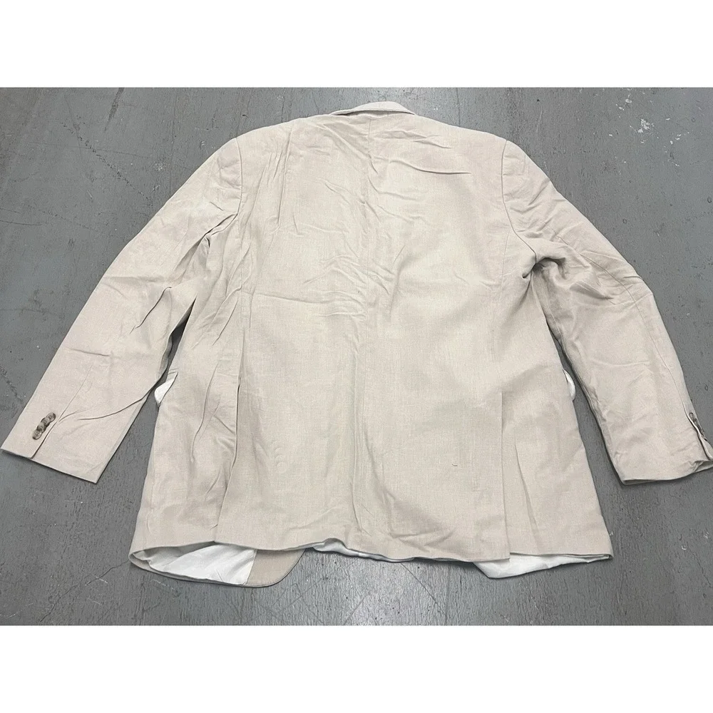 Sean John Men's Tan Linen Blazer Size 44L Lightweight Casual Dress Jacket Summer